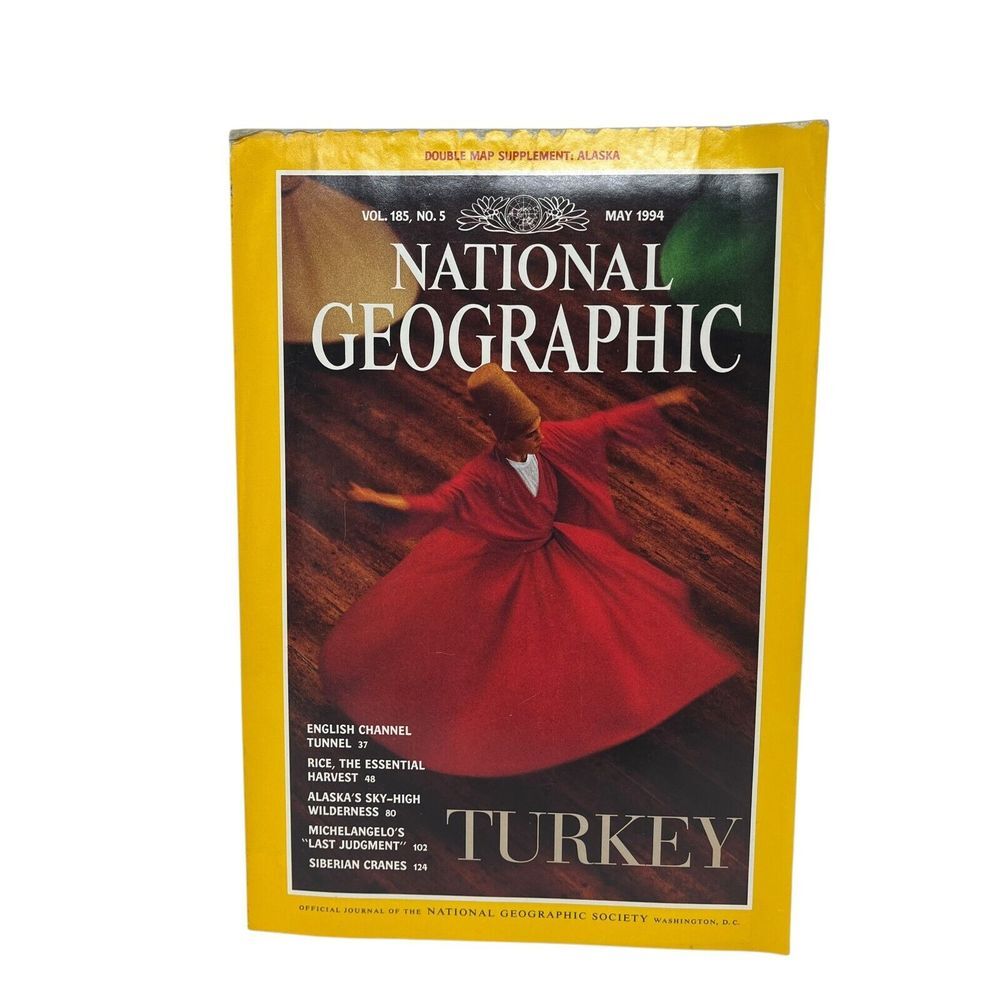 National Geographic Magazine May 1994 Turkey English Channel Alaska Michelangelo